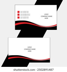 black, red, and black colour combination business card 