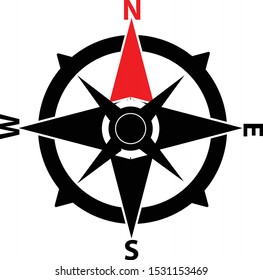 Black Red Compass Icon Vector Stock Vector (Royalty Free) 1531153469 ...