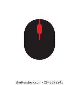 Black Red Computer Mouse Device Icon