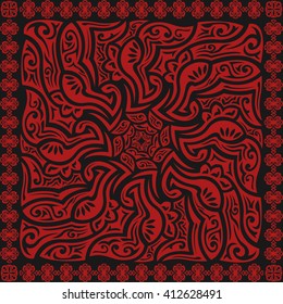 black and red contemporary asian style pattern