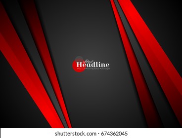 Black and red contrast abstract stripes background. Vector graphic design