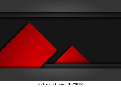 Black red corporate tech art. Vector material background