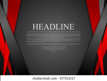 Black and red corporate tech striped graphic design. Vector background