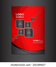 black and red Cover design vector illustration