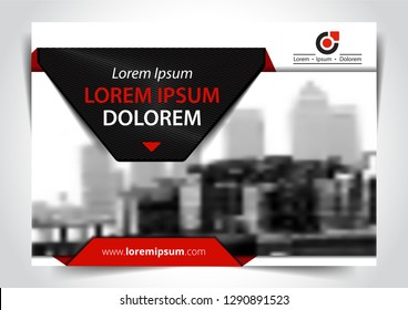 Black and Red Cover Page or Widescreen Layout. Editable Vertical Template Design for Marketing Presentation, Company Profile, Annual Report, Magazine or Book. A4 Scale Size. Vector Business Concept.