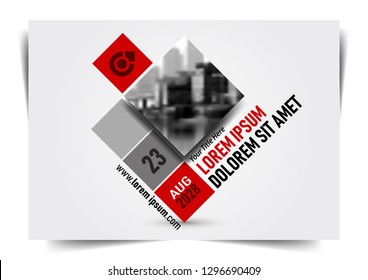 Black and Red Cover Page or Widescreen Layout. Editable Vertical Template Design for Marketing Presentation, Company Profile, Annual Report, Magazine or Book. A4 Scale Size. Vector Business Concept.