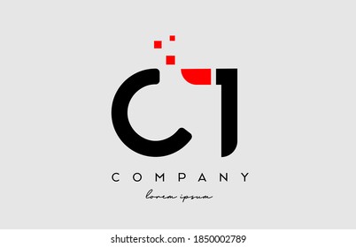 schwarz rotes CT C T Alphabet Buchstaben Logo Symbol Kombination. Design für Unternehmen und Unternehmen