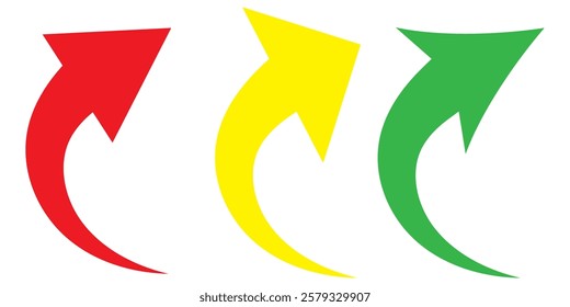 Black and red curved arrows set with directional icons