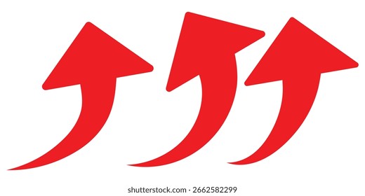 Black and red curved arrows set with directional icons