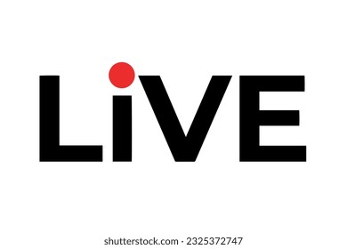 black and red design live stream symbol design template, social media live streaming icon vector, on air tv show element design with play icon, social media element design