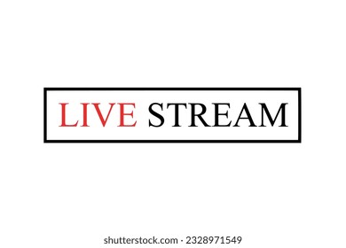 black and red design live stream symbol design template, social media live streaming icon vector, on air tv show element design with play icon, social media element design