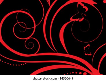 black and red design ornament