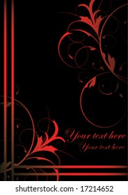 black and red design ornament