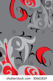 black and red design ornament