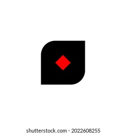 Black and red diamond icon on white background