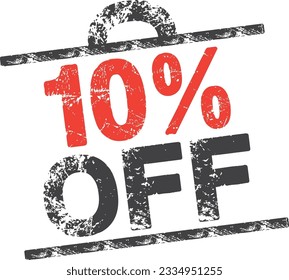 Black and red discount tag 10% OFF