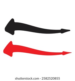 Black and red double headed curve arrow icon on white background. Arrow icon set. Arrow. Arrow icon for your web site design. Different cursor direction symbols in flat style.