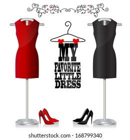 little black dress on hanger clipart