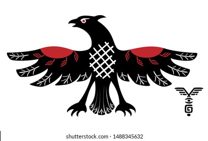 Black and red eagle. EPS10 vector illustration.