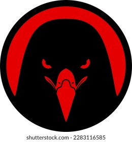 black and red eagle head logo