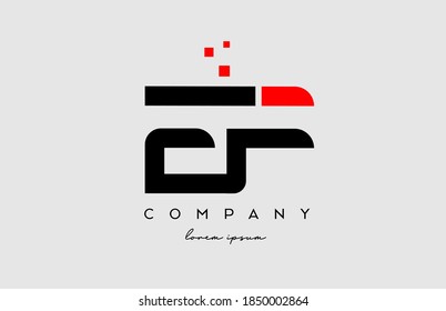 schwarz rotes EF E F Alphabet Buchstaben Logo Symbol Kombination. Design für Unternehmen und Unternehmen