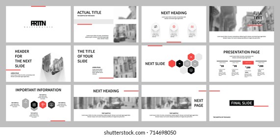 Black and Red elements on a white background. This template is the best as a business presentation, used in marketing and advertising, the annual report, flyer and banner