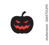 black and red evil pumpkin