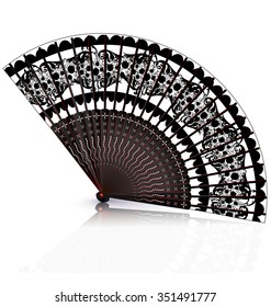 black and red fan