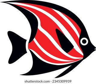 black and red ฺbutterfly fish