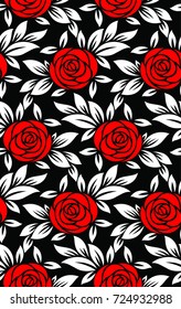 Black and red floral pattern