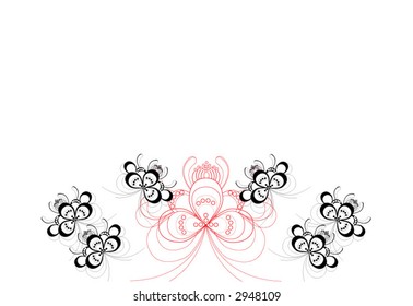 black and red flower arrangement