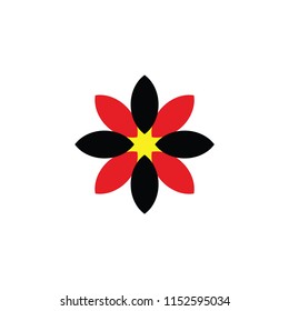 black and red flower logo
