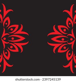 arte vectorial de flores negras y rojas