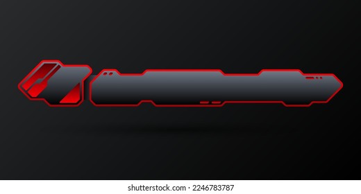 Banner negro y rojo futurista inferior de tercer banner para titulares de la pantalla de noticias de última hora