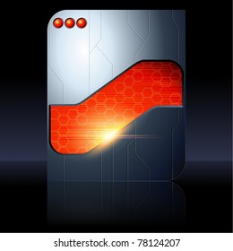 Black and red futuristic sign. Includes transparencies (eps10); jpg version also available