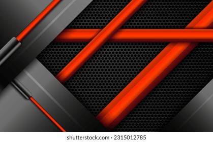 Black and red game banner backdrop, abstract technology metal surface background