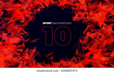 Black and red gaming background with shards shape composition. Digital abstract distortion particle. Vector cover design.