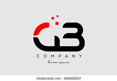 schwarz-rote GB G-B-Buchstaben Logo-Symbol-Kombination. Design für Unternehmen und Unternehmen