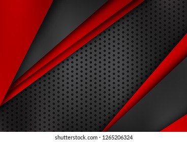 Black and Red geometric abstract background with copy space, Modern design