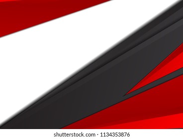 Black and red geometric abstract vector background with copy space
