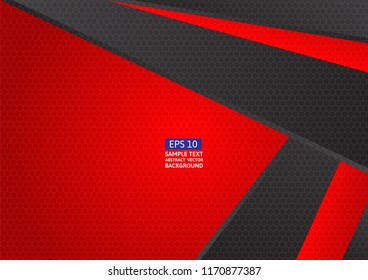 Black and red geometric abstract vector background