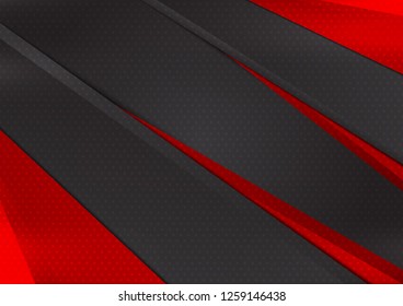 Black and red geometric abstract vector background with copy space