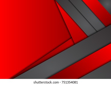 Black and red geometric abstract vector background