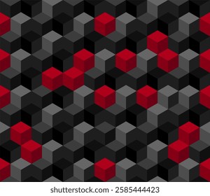 Black and Red Geometric. The dominant geometric design is black. Makes an elegant impression but still beautiful. With a little red it makes it not boring to look at