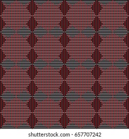 black and red geometric seamless pattern,  dark background with rhombus
