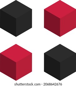 Black and red, geometric shapes