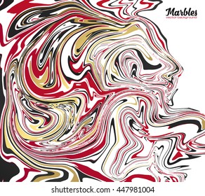 Black, red and gold marble style abstract vector background