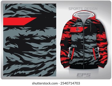 black red gray smoke pattern design, illustration, textile background for sports t-shirt, football jersey shirt mockup for football club. consistent front view