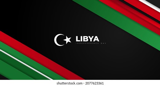 Black, red, and green geometric background. Libya Independence day template design. Good template for libya National day design.