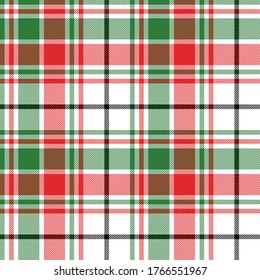Black, Red, Green and white tartan plaid Scottish seamless pattern.Christmas and New year concept.Texture from tartan,plaid, tablecloths,clothes,shirts,dresses,paper, bedding, blankets.